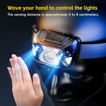 Load image into Gallery viewer, LED Hands-Free Sensor Headlamp Outdoor Cycling Night Fishing Long-Lasting Strong Light Head-Mounted Flashlight USB Charging