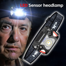 Load image into Gallery viewer, LED Hands-Free Sensor Headlamp Outdoor Cycling Night Fishing Long-Lasting Strong Light Head-Mounted Flashlight USB Charging