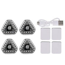 Load image into Gallery viewer, 1pc/2pcs/4pcs Motorcycle Car Solar Power Strobe Warning Light Colorful Motorbike Waterproof LED Night Rear Collision Flashing Siganl Lamp
