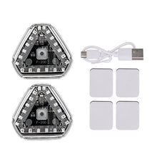 Load image into Gallery viewer, 1pc/2pcs/4pcs Motorcycle Car Solar Power Strobe Warning Light Colorful Motorbike Waterproof LED Night Rear Collision Flashing Siganl Lamp