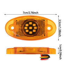 Load image into Gallery viewer, 12-24V 9 LED Truck Side Warning Light Muticolor Waterproof Car Width Lamp Trailer Bus Van Signal Marker Bulb