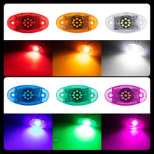 Load image into Gallery viewer, 12-24V 9 LED Truck Side Warning Light Muticolor Waterproof Car Width Lamp Trailer Bus Van Signal Marker Bulb