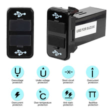 Load image into Gallery viewer, Car Charger Dual USB Quick QC3.0 Charger Adapter Phone Auto Vehicle Car Charger For Suzuki