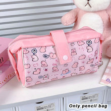 Load image into Gallery viewer, Simple Dogs Cats Large Capacity Pencil Bag Fresh Quilting Stationary Storage Bags For Girls Makeup Pouch Pencil Case