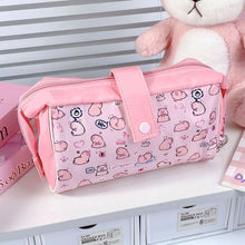 Load image into Gallery viewer, Simple Dogs Cats Large Capacity Pencil Bag Fresh Quilting Stationary Storage Bags For Girls Makeup Pouch Pencil Case