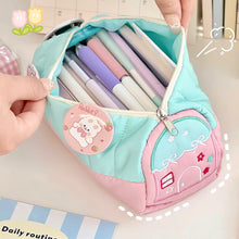 Load image into Gallery viewer, Kawaii House Design Pencil Bag Large Capacity Storage Student Stationery Desk Organizer School Supplies Makeup Pouch Pencil Case