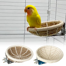 Load image into Gallery viewer, Handmade Natural Straw Cotton Rope Bird Nest Pigeon House Nest Bird Cage Outdoor Decorative Weaved Hanging Parrot Nest