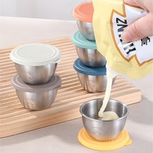 Load image into Gallery viewer, 1.69oz/50ml Reusable 304 Stainless Steel Salad Sauce Container with Lids Leakproof Camping Hiking Picnic Outdoor Sauce Dispenser