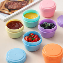 Load image into Gallery viewer, 2oz/60ml Reusable Food Grade PP Salad Sauce Container with Lids Leakproof Camping Hiking Picnic Outdoor Sauce Dispenser