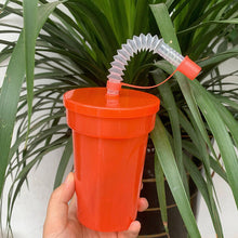 Load image into Gallery viewer, Rainbow Color Straw Cups Reusable Spill-Proof Drinking Cups with Lids and Straws for Birthday Party Xmas Juice Mug Water Bottle