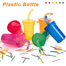 Load image into Gallery viewer, Rainbow Color Straw Cups Reusable Spill-Proof Drinking Cups with Lids and Straws for Birthday Party Xmas Juice Mug Water Bottle