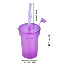 Load image into Gallery viewer, Rainbow Color Straw Cups Reusable Spill-Proof Drinking Cups with Lids and Straws for Birthday Party Xmas Juice Mug Water Bottle