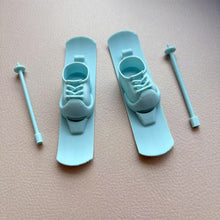 Load image into Gallery viewer, For 17cm Labubu Dolls Snowboard Cute Plastic Skiing Shoes Ski Pole for Dolls Macaron Dolls Toy Glasses Accessories