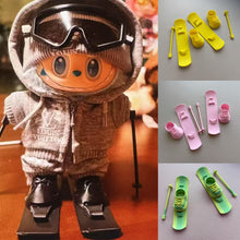 Load image into Gallery viewer, For 17cm Labubu Dolls Snowboard Cute Plastic Skiing Shoes Ski Pole for Dolls Macaron Dolls Toy Glasses Accessories