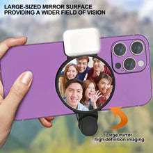 Load image into Gallery viewer, Universal Phone Camera Ring Mirror with Light Rear Camera Selfie Reflector Clip-on Makeup Light with Storage Pouch HD Reflection