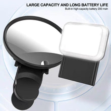 Load image into Gallery viewer, Universal Phone Camera Ring Mirror with Light Rear Camera Selfie Reflector Clip-on Makeup Light with Storage Pouch HD Reflection
