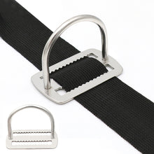 Load image into Gallery viewer, 2" Scuba Diving Weight Belt Slide Keeper D Ring Stainless Steel Webbing Harness Belt Retainer Stopper Freediving BCD Accessoires