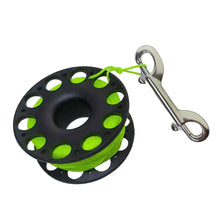 Load image into Gallery viewer, 30M Scuba Diving Spool Finger Reel SMB Hook Accessories with Stainless Steel Double End Hook Cave Tech Wreck Diving Finger Reel