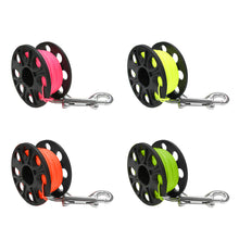 Load image into Gallery viewer, 30M Scuba Diving Spool Finger Reel SMB Hook Accessories with Stainless Steel Double End Hook Cave Tech Wreck Diving Finger Reel