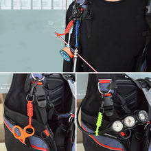 Load image into Gallery viewer, Stainless Steel Scubas Diving Swival Bolts Hook Buckle Marine Grade Hook Clip with Braided Rope Lanyard Anti-lost Safety Rope