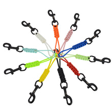 Load image into Gallery viewer, Stainless Steel Scubas Diving Swival Bolts Hook Buckle Marine Grade Hook Clip with Braided Rope Lanyard Anti-lost Safety Rope