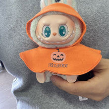 Load image into Gallery viewer, Halloween Pumpkin Cape For 17cm Labubu Doll Clothes Fashion Doll Pumpkin Cloak with Hat Dolls Accessories