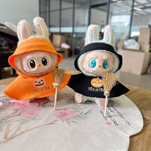Load image into Gallery viewer, Halloween Pumpkin Cape +Broom Set For 17cm Labubu Doll Clothes Fashion Doll Pumpkin Cloak with Broom Dolls Accessories