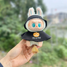 Load image into Gallery viewer, Halloween Pumpkin Cape +Broom Set For 17cm Labubu Doll Clothes Fashion Doll Pumpkin Cloak with Broom Dolls Accessories