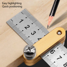 Load image into Gallery viewer, Adjustable Aluminum Ruler Stop Marking Gauge Sliding Positioning Block for Woodworking and Steel Ruler Scribing