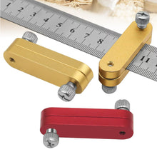 Load image into Gallery viewer, Adjustable Aluminum Ruler Stop Marking Gauge Sliding Positioning Block for Woodworking and Steel Ruler Scribing