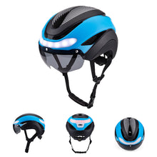 Load image into Gallery viewer, Adult Cycling Bike Helmets Magnetic Goggles Visor with Rechargeable LED Light Night Breathable Helmet Safety for MTB Bicycle Helmet