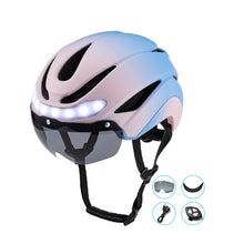 Load image into Gallery viewer, Adult Cycling Bike Helmets Magnetic Goggles Visor with Rechargeable LED Light Night Breathable Helmet Safety for MTB Bicycle Helmet