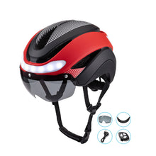 Load image into Gallery viewer, Adult Cycling Bike Helmets Magnetic Goggles Visor with Rechargeable LED Light Night Breathable Helmet Safety for MTB Bicycle Helmet