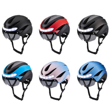 Load image into Gallery viewer, Adult Cycling Bike Helmets Magnetic Goggles Visor with Rechargeable LED Light Night Breathable Helmet Safety for MTB Bicycle Helmet