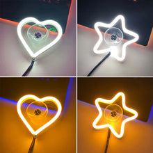Load image into Gallery viewer, Universal Car Triangle Window Neon Light Heart Shape Interior Atmosphere LED Car Window Decoration with USB Powered Accessories