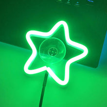 Load image into Gallery viewer, Universal Car Triangle Window Neon Light Heart Shape Interior Atmosphere LED Car Window Decoration with USB Powered Accessories