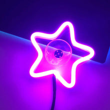 Load image into Gallery viewer, Universal Car Triangle Window Neon Light Heart Shape Interior Atmosphere LED Car Window Decoration with USB Powered Accessories