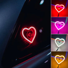 Load image into Gallery viewer, Universal Car Triangle Window Neon Light Heart Shape Interior Atmosphere LED Car Window Decoration with USB Powered Accessories
