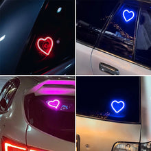 Load image into Gallery viewer, Universal Car Triangle Window Neon Light Heart Shape Interior Atmosphere LED Car Window Decoration with USB Powered Accessories