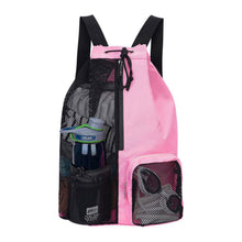 Load image into Gallery viewer, Drawstring Swim Bag With Mesh Pocket And Wet-Dry Separate Zipper Pocket Swimming Fitness Supplies Storage Backpack