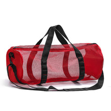 Load image into Gallery viewer, Large Capacity Cylinder Beach Bag Portable Mesh Hollowed-out Travel Handbag Storage Bag Multi-purpose Gym Swimming Gear Organizing Bag