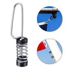 Load image into Gallery viewer, 1PC 316 Stainless Steel Marine Flagpole Clamp Fishing Flag Spring Clips For Halyards Outrigger Lines Antennas Stern Lights Flagpole Rope