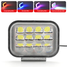 Load image into Gallery viewer, Universal 12-85V Motorcycle Square LED Projector Headlight for E-Bike 12LED Lens High/Low Beam Off-Road Lighting