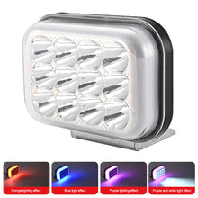Load image into Gallery viewer, Universal 12-85V Motorcycle Square LED Projector Headlight for E-Bike 12LED Lens High/Low Beam Off-Road Lighting