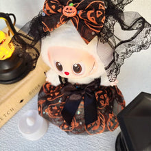 Load image into Gallery viewer, Miniature Halloween Pumpkin Costume with Veil Hairpin for 17cm Labubu Doll Dress Doll Clothes Lovely Outfit Gifts for Girls Kids