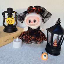 Load image into Gallery viewer, Miniature Halloween Pumpkin Costume with Veil Hairpin for 17cm Labubu Doll Dress Doll Clothes Lovely Outfit Gifts for Girls Kids