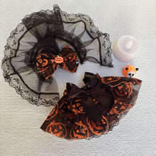 Load image into Gallery viewer, Miniature Halloween Pumpkin Costume with Veil Hairpin for 17cm Labubu Doll Dress Doll Clothes Lovely Outfit Gifts for Girls Kids