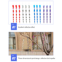 Load image into Gallery viewer, 10Pcs Bird Repeller Spiral Rotating Rod Reflective Wind Deterrent Control Device Agricultural Scare Bird Garden Ornaments Decor