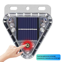 Load image into Gallery viewer, Solar Powered LED Warning Strobe Light for Motorcycle Truck Anti-Collision RGB Flashing Tail Light Waterproof Rear Fog Light