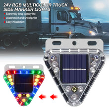 Load image into Gallery viewer, Solar Powered LED Warning Strobe Light for Motorcycle Truck Anti-Collision RGB Flashing Tail Light Waterproof Rear Fog Light
